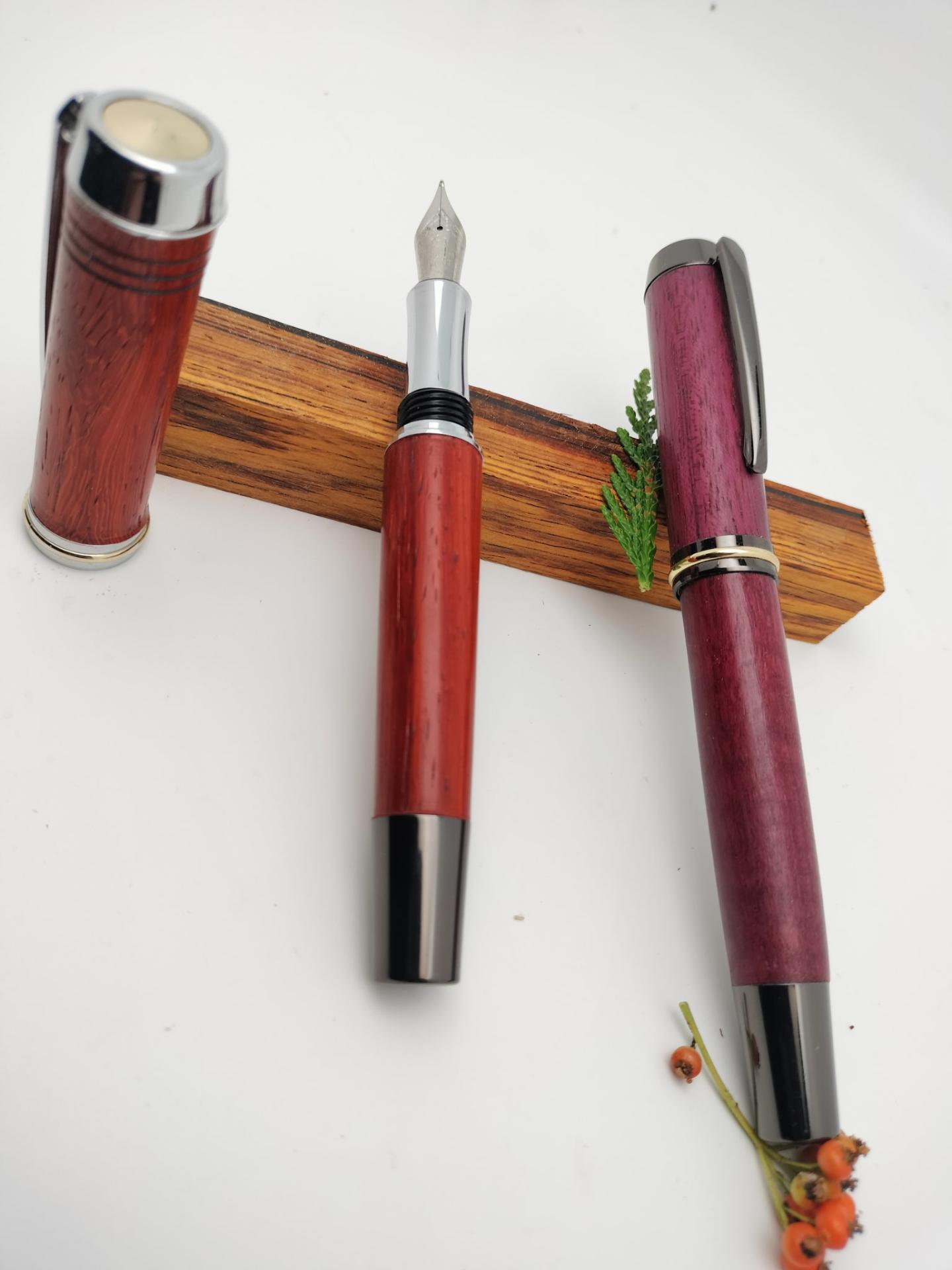Stylo plume plaqué or, fabrication artisanale